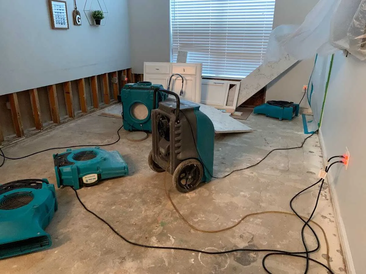 Dehumidifier in flood-cut room for Water Extraction & Removal in Clearlake